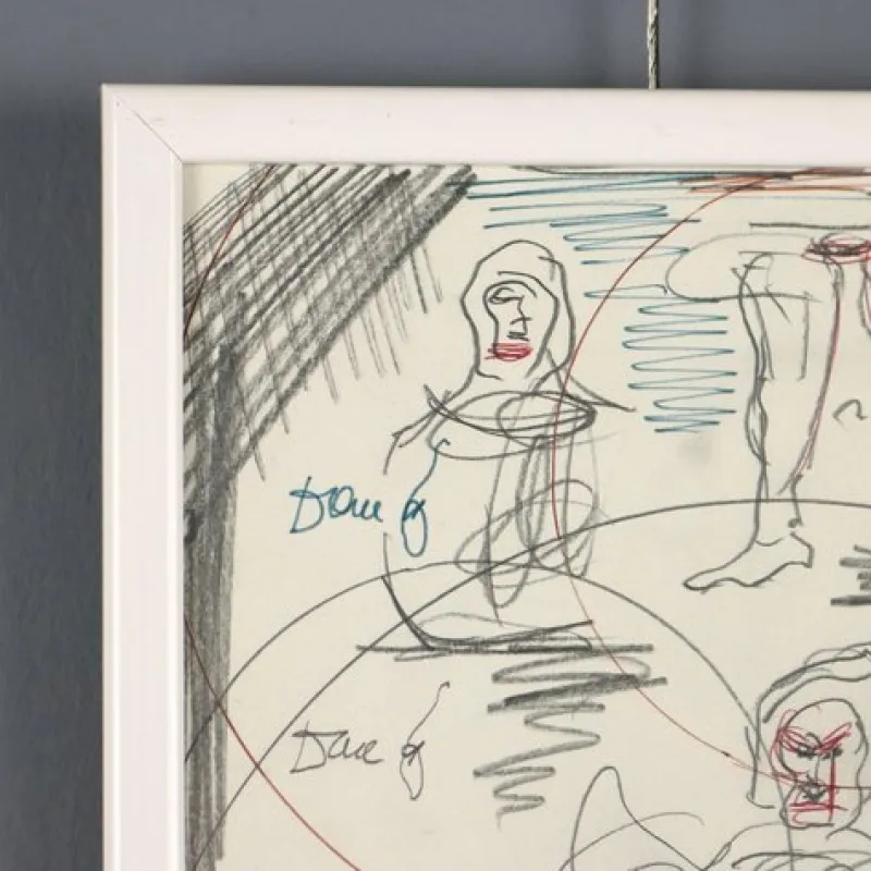 New Pamono Dario Fo, Composition, Mixed Media on Paper