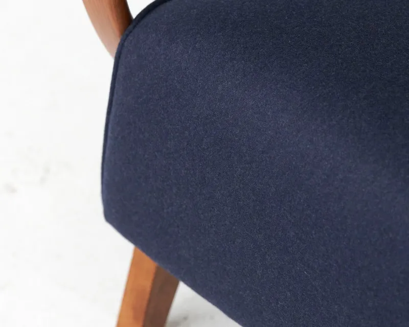 Hot Pamono Dark Blue H-410 Armchair by Jindrich Halabala, 1930s