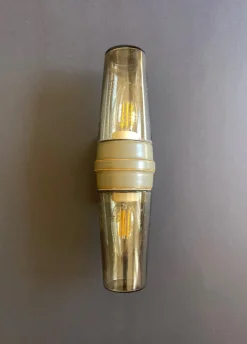 Pamono Dark Caramel Double Wall Lamp by Sigvard Bernadotte, 1970s> Wall Lights & Sconces