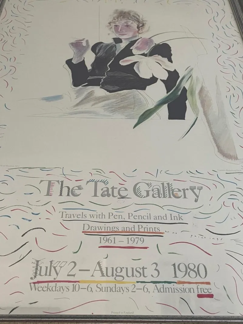 Online Pamono David Hockney, Tate Modern Exhibition Poster of Celia in a Black Dress, 1980, Print, Framed