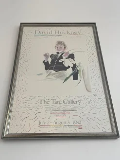 Online Pamono David Hockney, Tate Modern Exhibition Poster of Celia in a Black Dress, 1980, Print, Framed