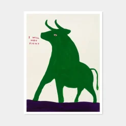 Pamono David Shrigley, I Will Not Fight, 2019, Lithograph Poster, Framed> Wall Decor