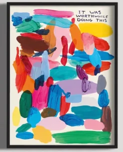 Pamono David Shrigley, It Was Worthwhile Doing This, 2022, Lithograph Poster, Framed> Wall Decor