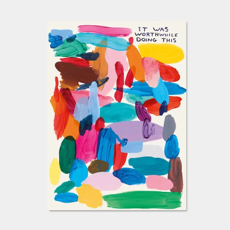 Pamono David Shrigley, It Was Worthwhile Doing This, 2022, Lithograph Poster, Framed> Wall Decor