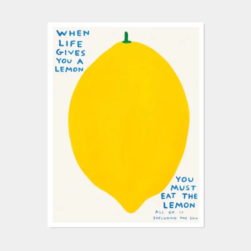 Pamono David Shrigley, When Life Gives You a Lemon, 2021, Lithograph Poster, Framed> Wall Decor|Posters