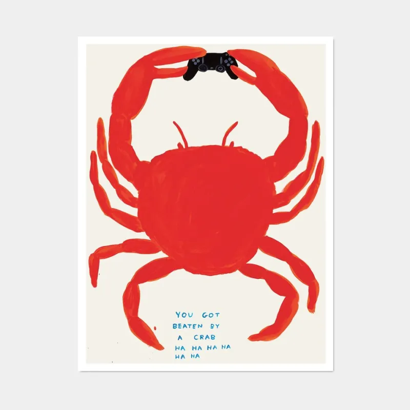 Pamono David Shrigley, You Got Beaten by a Crab, 2021, Lithograph Poster, Framed> Wall Decor|Posters