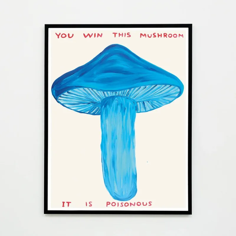 Pamono David Shrigley, You Win This Mushroom, 2020, Lithograph Poster, Framed> Wall Decor
