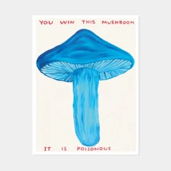 Pamono David Shrigley, You Win This Mushroom, 2020, Lithograph Poster, Framed> Wall Decor