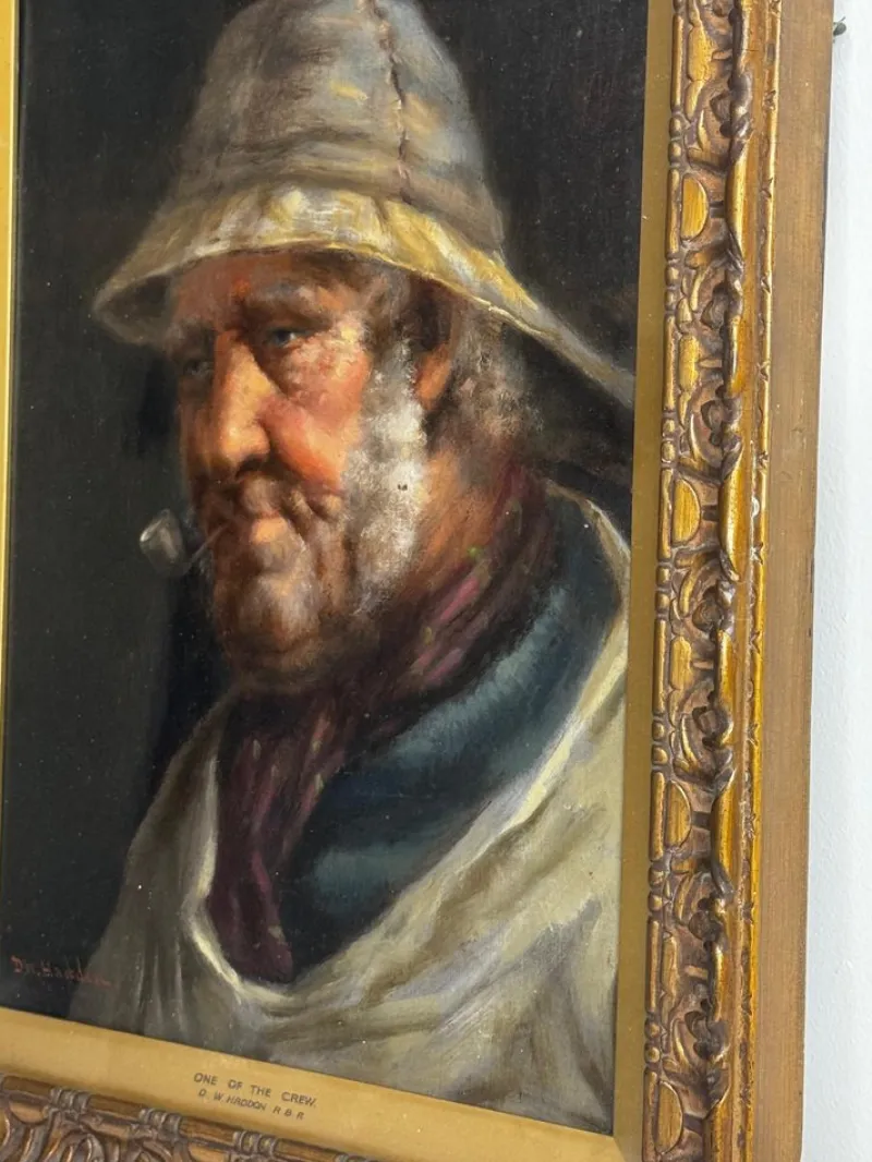 Clearance Pamono David Wood Haddon, Cornish Fisherman, 1888, Oil Painting, Framed