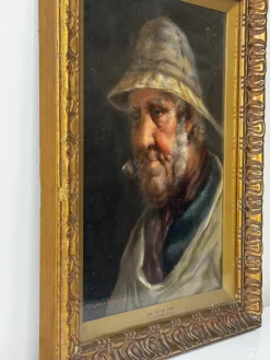 Clearance Pamono David Wood Haddon, Cornish Fisherman, 1888, Oil Painting, Framed