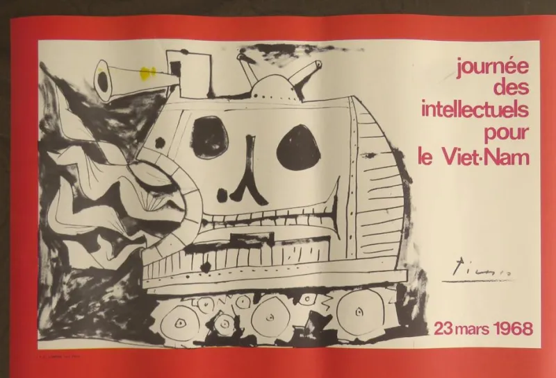 Pamono Day of Intellectuals for Vietnam Poster after Soulages, Picasso, Vasarely & Masson, 1968> Posters