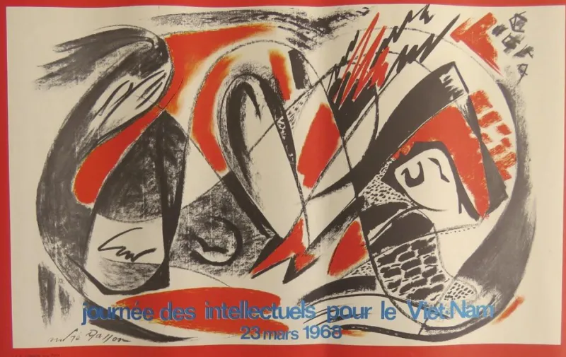Pamono Day of Intellectuals for Vietnam Poster after Soulages, Picasso, Vasarely & Masson, 1968> Posters