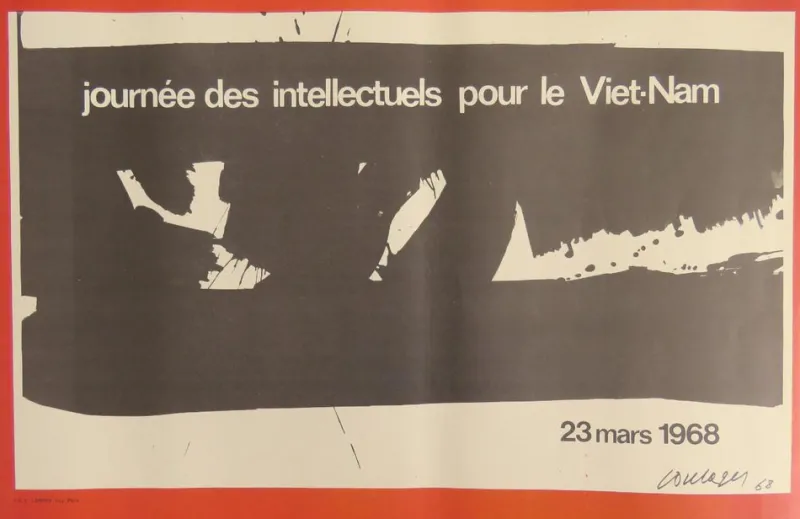 Pamono Day of Intellectuals for Vietnam Poster after Soulages, Picasso, Vasarely & Masson, 1968> Posters