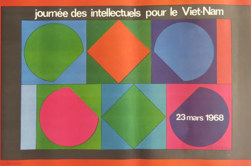 Pamono Day of Intellectuals for Vietnam Poster after Soulages, Picasso, Vasarely & Masson, 1968> Posters