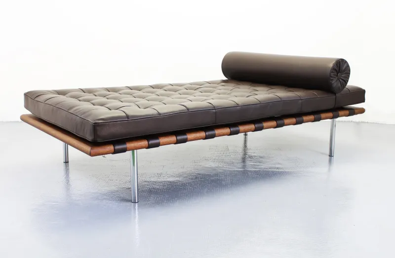 Pamono Daybed in Black Leather by Ludwig Mies Van Der Rohe for Knoll International> Daybeds & Chaises Lounges