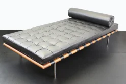 Pamono Daybed in Black Leather by Ludwig Mies Van Der Rohe for Knoll International, 2010s