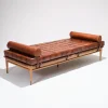 Pamono Daybed in Leather and Wood by Olivier de Schrijver, 1970s> Daybeds & Chaises Lounges