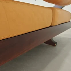 Pamono Daybed in Leather and Wood by Gianni Songia for Sormani, 1960s><noscript><img width=
