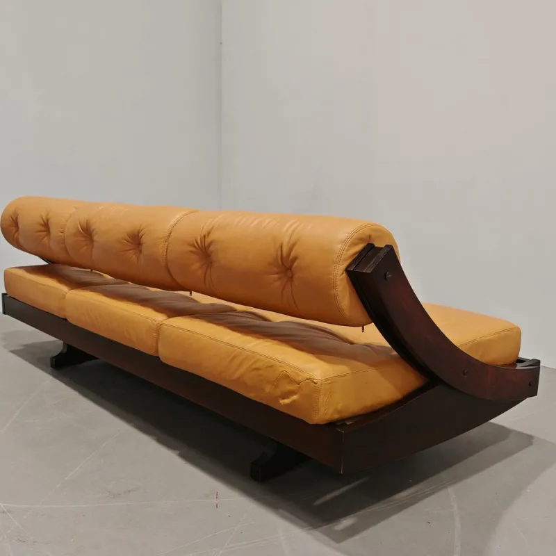 Pamono Daybed in Leather and Wood by Gianni Songia for Sormani, 1960s> Daybeds & Chaises Lounges