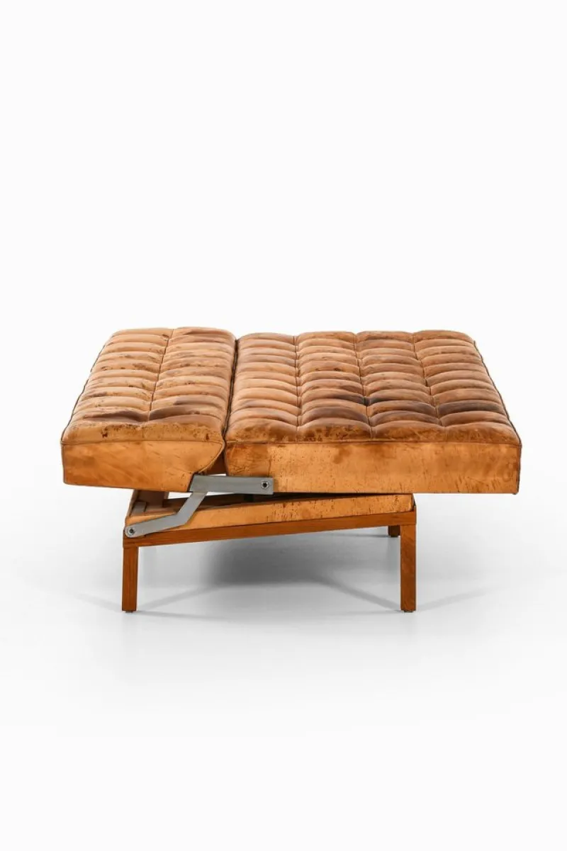 Hot Pamono Daybed in Teak, Steel and Leather attributed to Johannes Spalt, 1960s