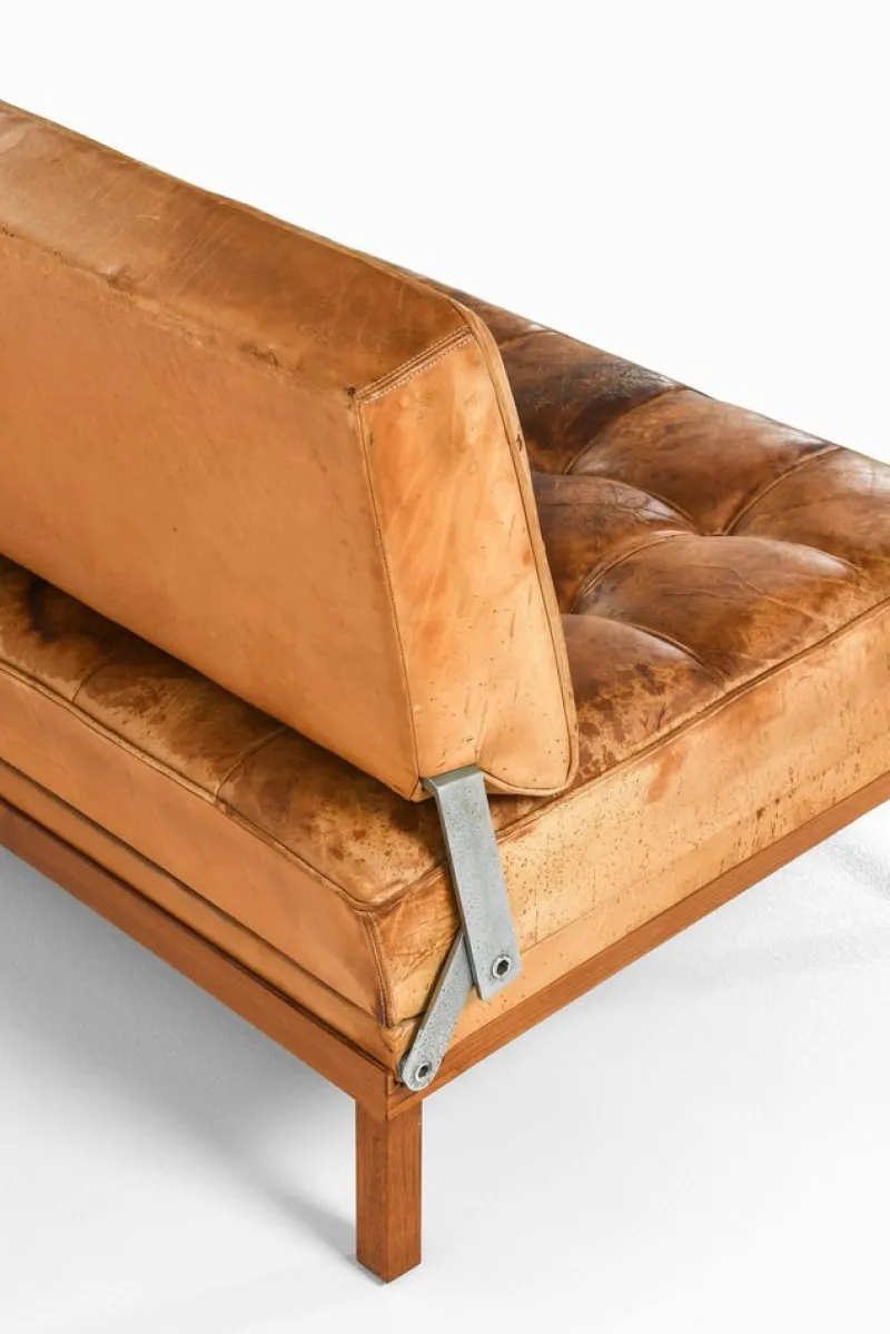 Hot Pamono Daybed in Teak, Steel and Leather attributed to Johannes Spalt, 1960s