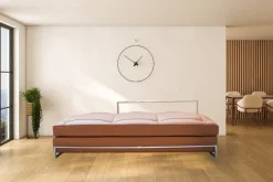 Pamono Daybed Sofa in Cognac Leather by Eileen Gra for Vereinigte Werkstätten Collection, 1980s><noscript><img width=