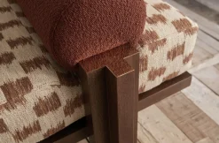 Pamono Daybed with Walnut Structure and Mixed Textile Upholstery with Brass by S+DLH><noscript><img width=