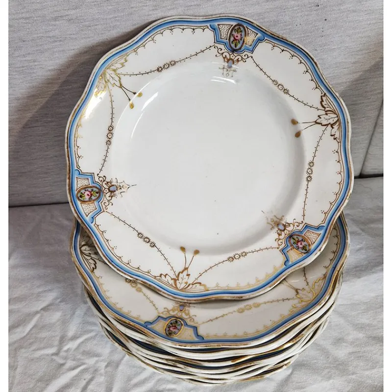 Hot Pamono Decorated Porcelain Tableware, 1890s, Set of 60