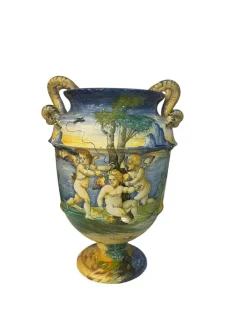Discount Pamono Decorative Amphorae and Plate from Cantagallo, 19th Century, Set of 3