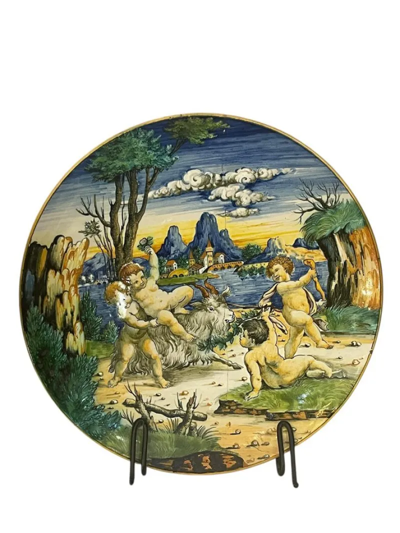 Discount Pamono Decorative Amphorae and Plate from Cantagallo, 19th Century, Set of 3