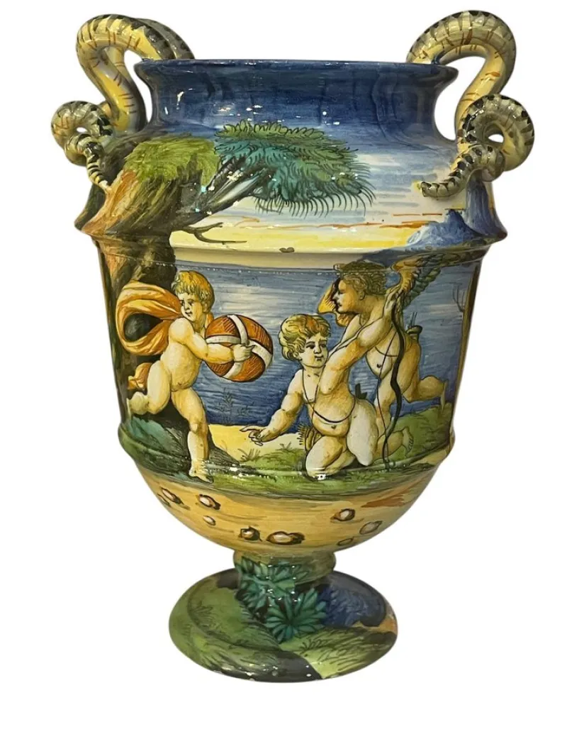 Discount Pamono Decorative Amphorae and Plate from Cantagallo, 19th Century, Set of 3