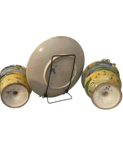 Discount Pamono Decorative Amphorae and Plate from Cantagallo, 19th Century, Set of 3