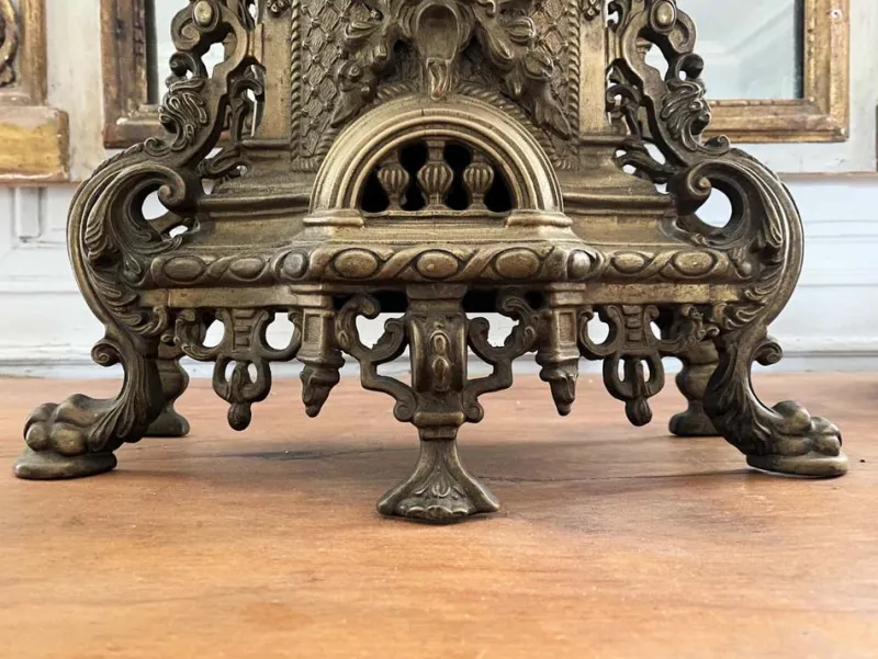 Pamono Decorative Golden Clock in Louis XIV Style, 1950s> Clocks