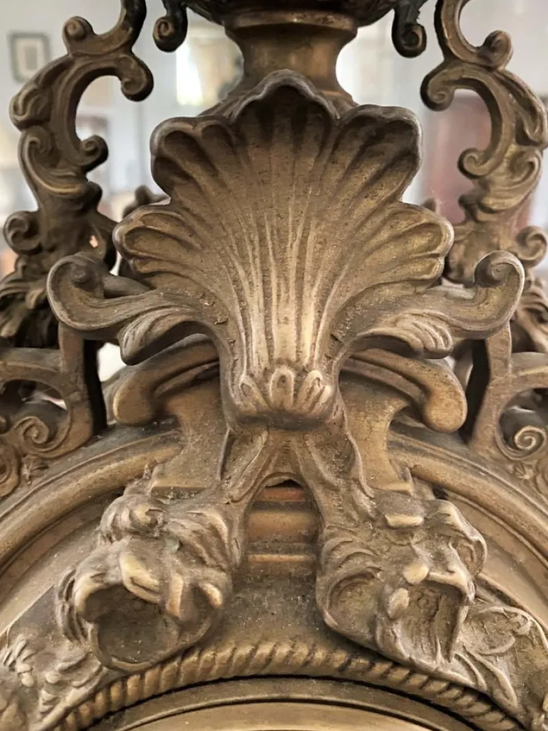 Pamono Decorative Golden Clock in Louis XIV Style, 1950s> Clocks