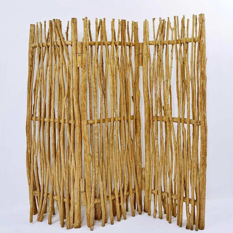 Pamono Decorative 3-Panel Room Divider in Wood Branches> Room Dividers & Screens