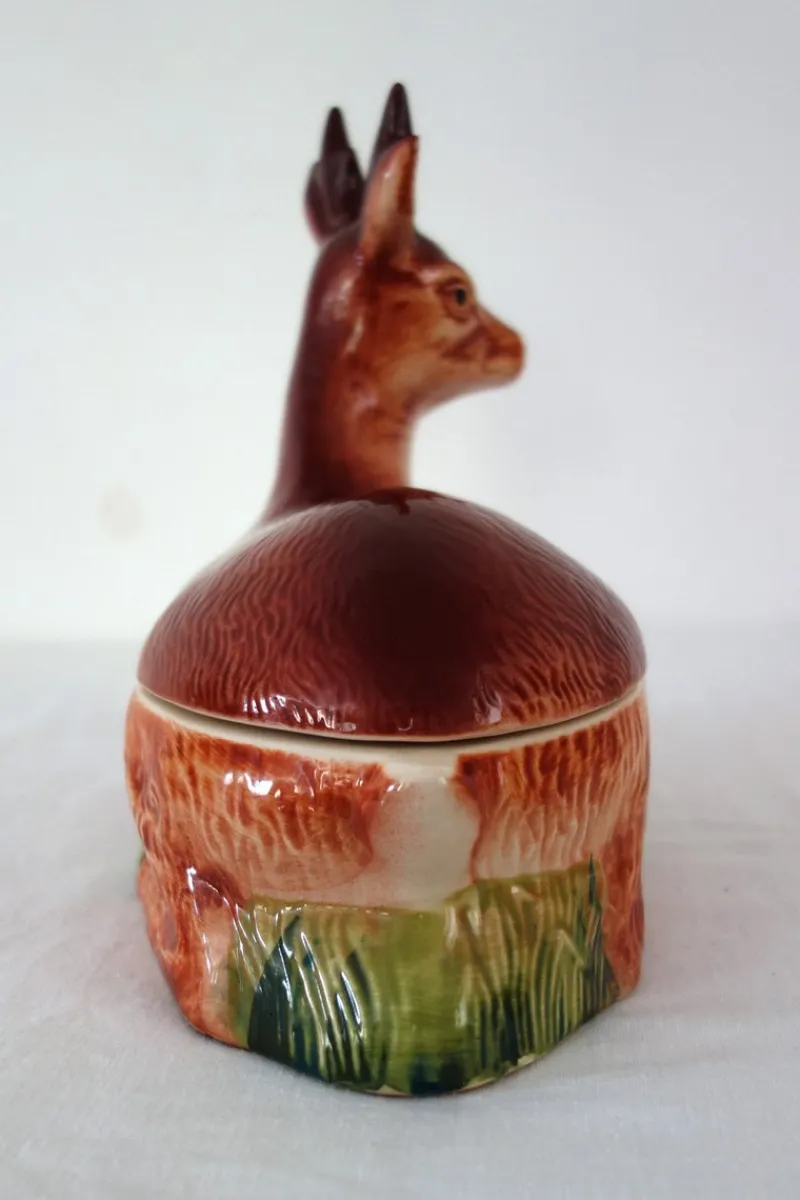 Pamono Deer Terrine in Majolica by Michel Caugant, France, 1950s> Dinnerware Accessories