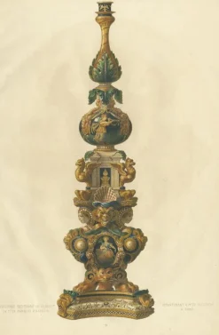 Hot Pamono Delange, Candleholder of Mr. Le Marquis Dazeglio, 1869, Paper