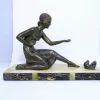 Sale Pamono Demetre Chiparus, Large Original Art Deco Sculpture, 1920s, Metal on Marble Base