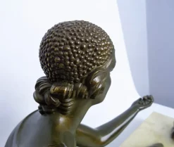 Sale Pamono Demetre Chiparus, Large Original Art Deco Sculpture, 1920s, Metal on Marble Base