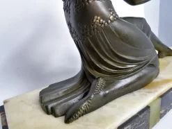 Sale Pamono Demetre Chiparus, Large Original Art Deco Sculpture, 1920s, Metal on Marble Base