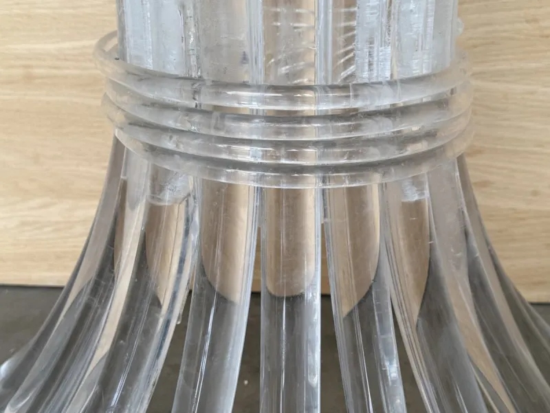 Discount Pamono Demilune Console Table with Acrylic Glass Pedestal Base and Clear Glass Top, 1960s