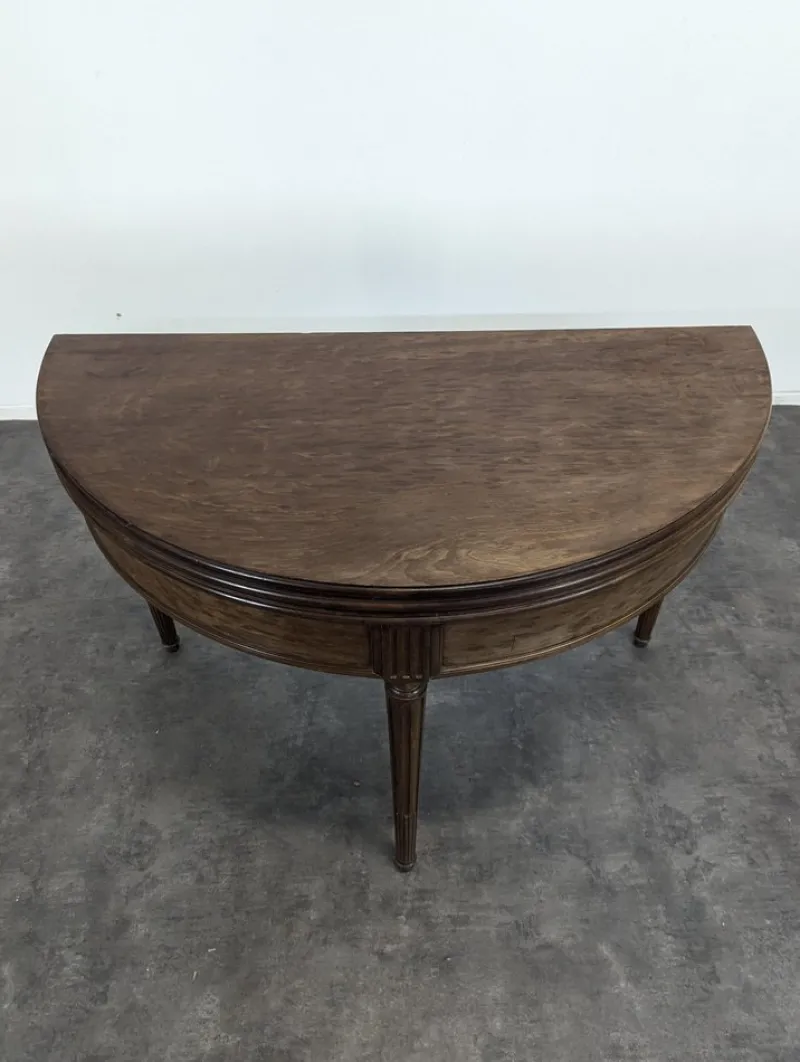 Sale Pamono Demi-Lune Game Table in Speckled Mahogany