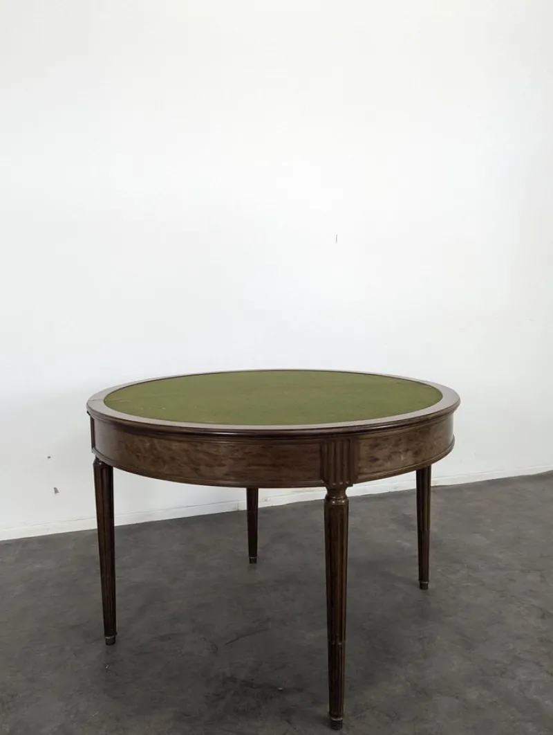 Sale Pamono Demi-Lune Game Table in Speckled Mahogany