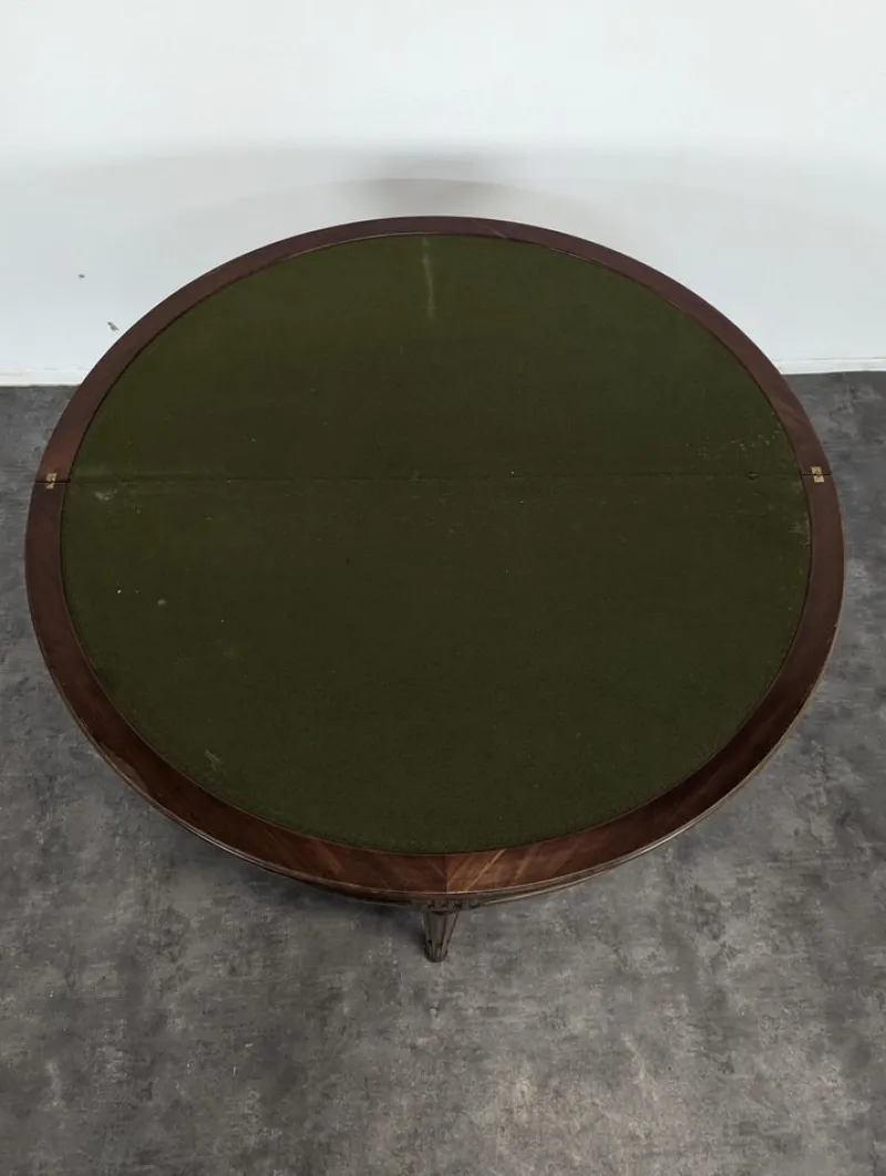 Sale Pamono Demi-Lune Game Table in Speckled Mahogany
