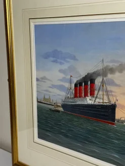 Pamono Dennis Green, Sisters of the Mersey RMS Lusitania & RMS Mauretania, 2015, Gouache><noscript><img width=