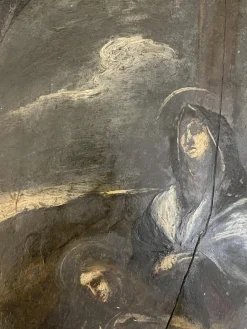 Hot Pamono Deposition of Christ, 18th Century, Painting on Slate