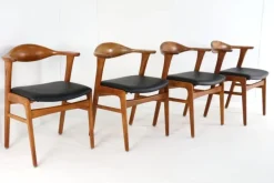 Pamono Desk Chairs Model 49 attributed to Erik Kirkegaard for for Høng Stolefabrik, 1960s, Set of 4> Office Chairs