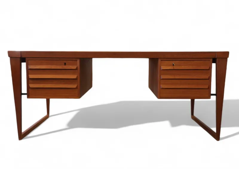 Pamono Desk Model 70 in Teak by Kai Kristiansen for Feldballe Møbelfabrik, 1960s> Desks