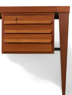 Pamono Desk Model 70 in Teak by Kai Kristiansen for Feldballe Møbelfabrik, 1960s><noscript><img width=