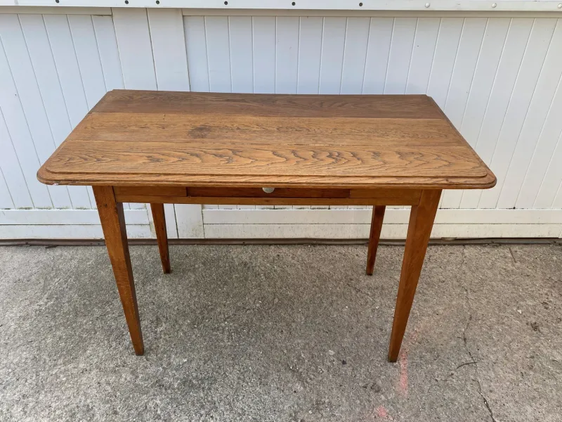 Sale Pamono Desk Table with 1 Drawer Oak Top 105x56cm, 1930s